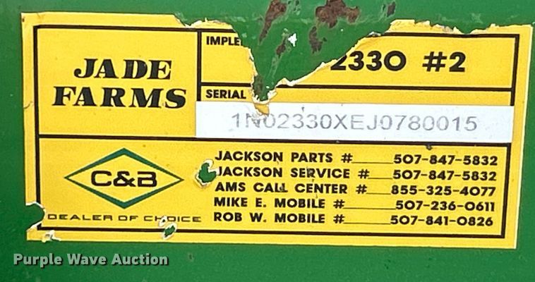 image for item YA1142 2018 John Deere 2330 mulch finisher