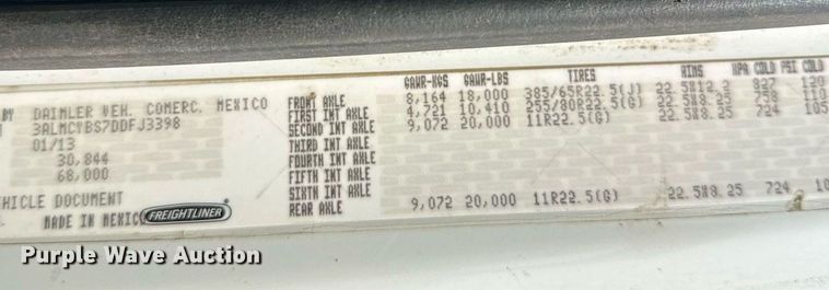 image for item DT6362 2013 Freightliner Business Class M2 dump truck