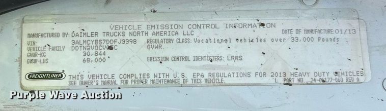 image for item DT6362 2013 Freightliner Business Class M2 dump truck