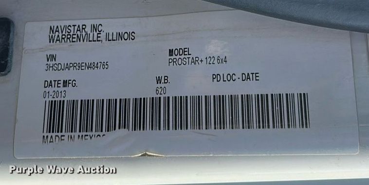 image for item DT6368 2014 International Prostar+ 122 semi truck