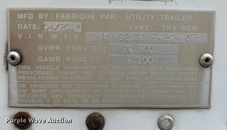 image for item DU1283 2015 Utility 3000R refrigerated van trailer