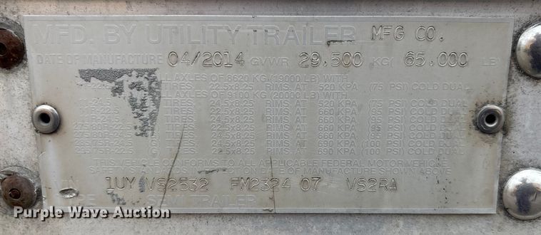 image for item DU1283 2015 Utility 3000R refrigerated van trailer