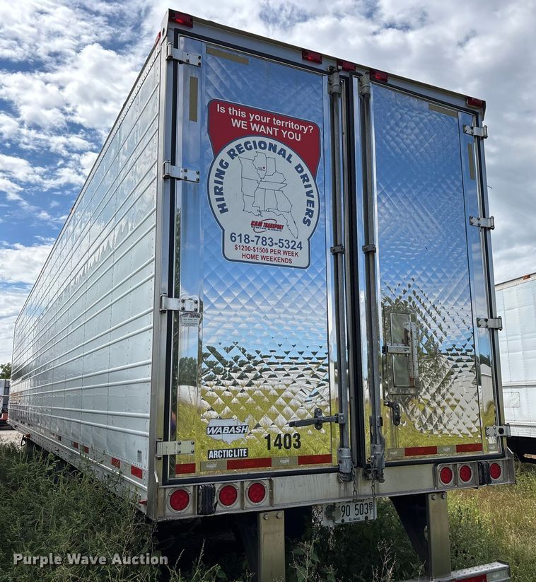 image for item DU1288 2014 Wabash refrigerated van trailer