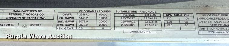image for item DU1289 2012 Peterbilt 386 semi truck