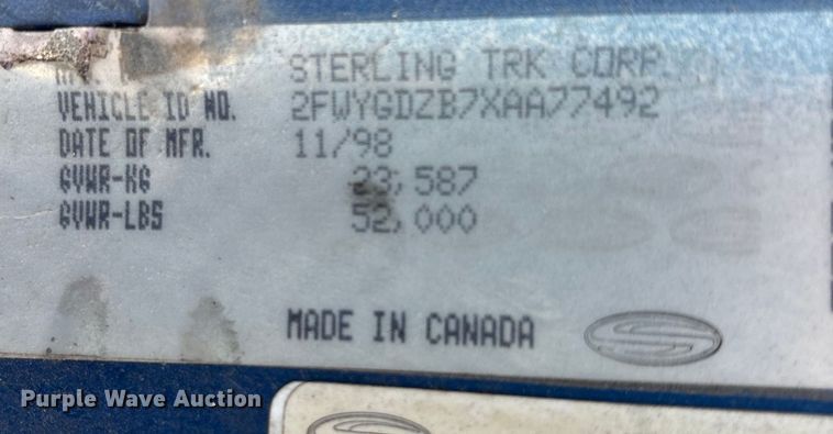 image for item DU1291 1999 Sterling A-Line semi truck