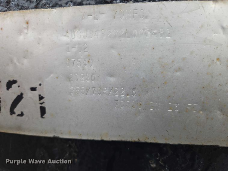 image for item DU6911 2002 X-L 70MFG lowboy equipment trailer