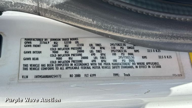 image for item DW6536 2010 International 4400 truck cab and chassis