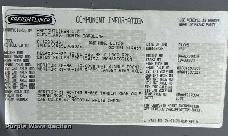 image for item DZ8978 2005 Freightliner Columbia semi truck