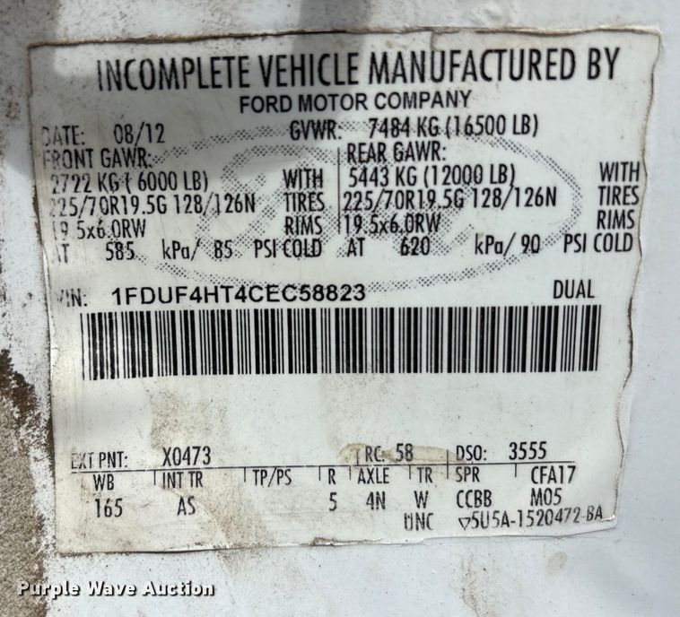 image for item EC4420 2012 Ford F450 Super Duty XL flatbed truck