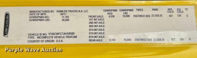 image for item EM8171 2018 Freightliner Business Class M2 rollback truck