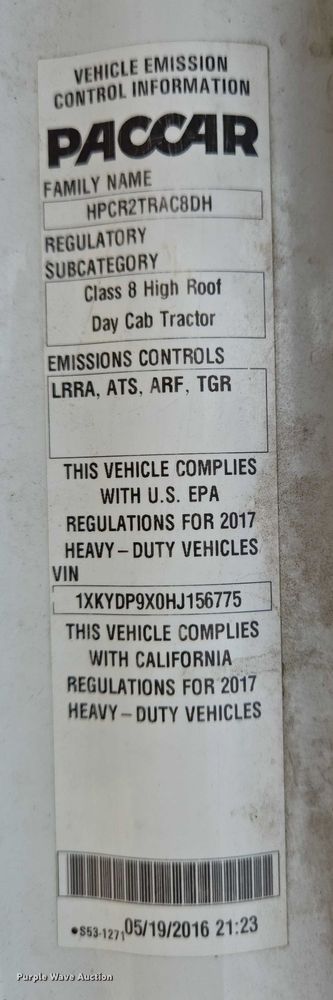 image for item EN8038 2017 Kenworth T680 semi truck