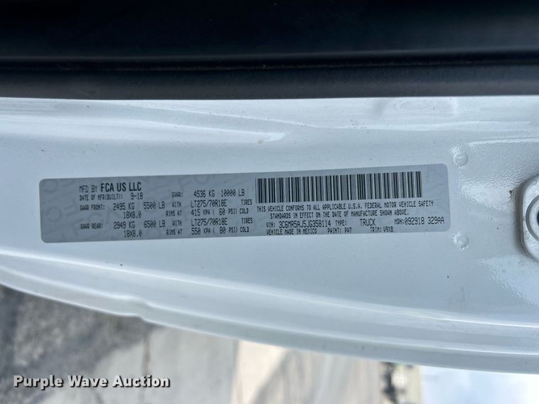 image for item EQ0521 2018 Dodge  Ram 2500 utility bed pickup truck