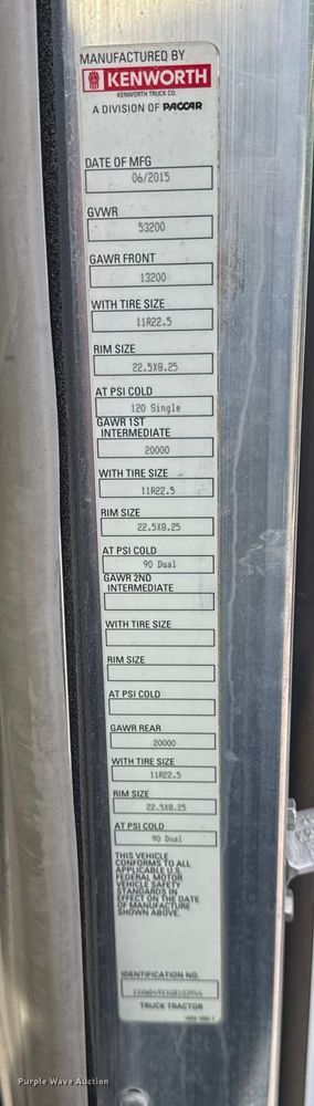 image for item ER0043 2016 Kenworth W900L semi truck