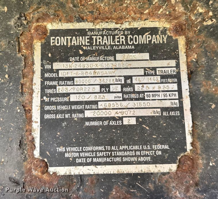 image for item ER0053 2006 Fontaine IDFT-6-804-8WSAWK drop deck trailer