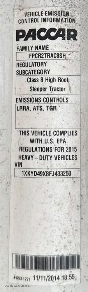 image for item ER2395 2015 Kenworth T680  semi truck