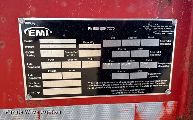 image for item ER2461 1980 Atoka 43D0L drop deck oilfield trailer