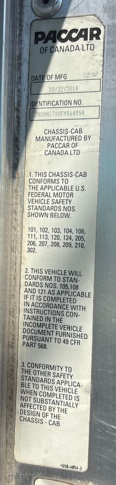 image for item ET8535 2015 Kenworth T370 truck cab and chassis