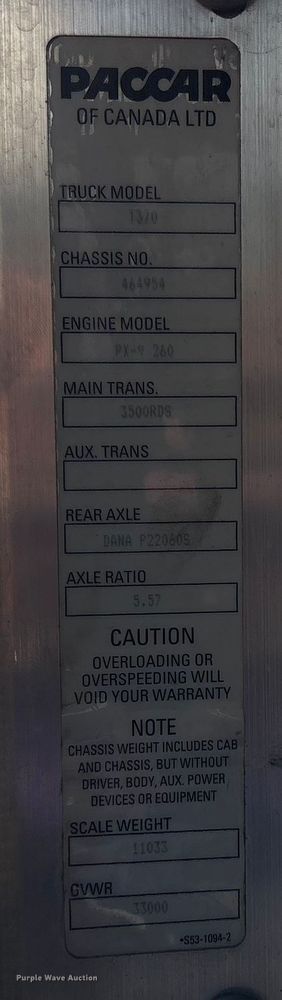 image for item ET8535 2015 Kenworth T370 truck cab and chassis