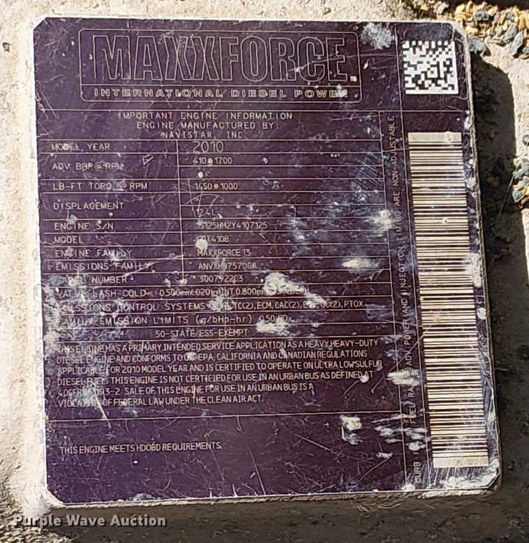 image for item EU2511 2011 International 8600 SBA semi truck