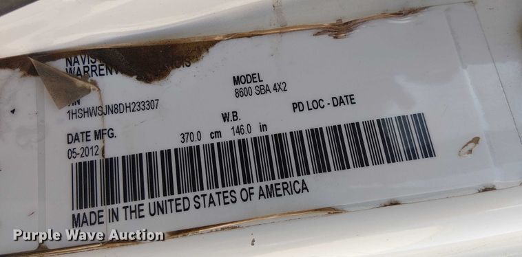 image for item EU2512 2013 International 8600 SBA semi truck