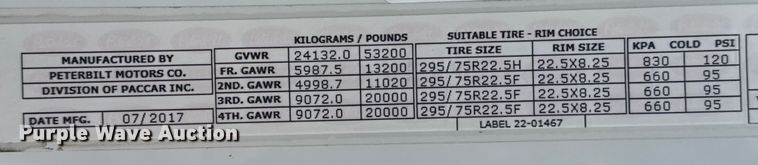 image for item NU9581 2018 Peterbilt 579 semi truck