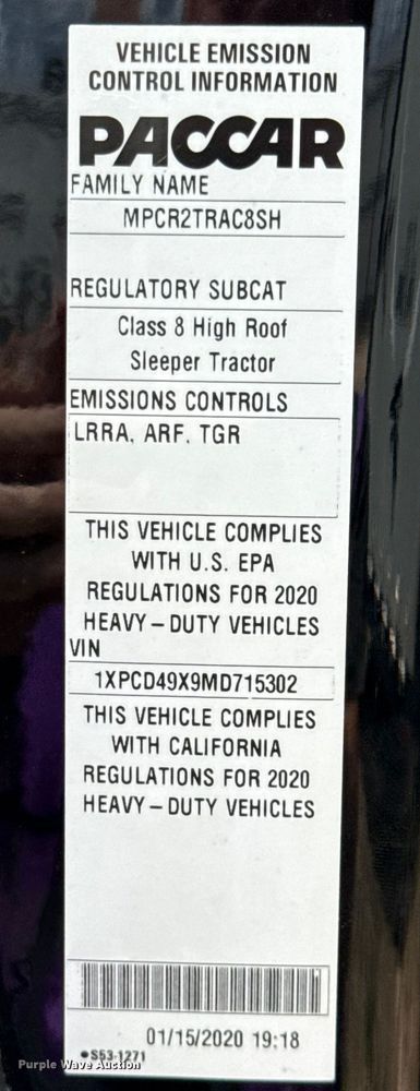 image for item YA0755 2021 Peterbilt 567 semi truck