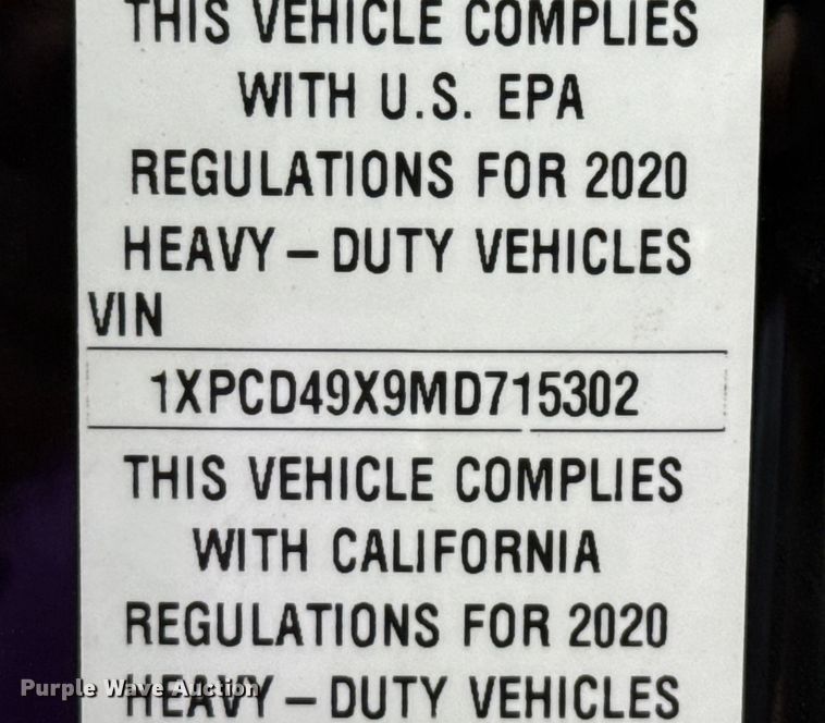 image for item YA0755 2021 Peterbilt 567 semi truck