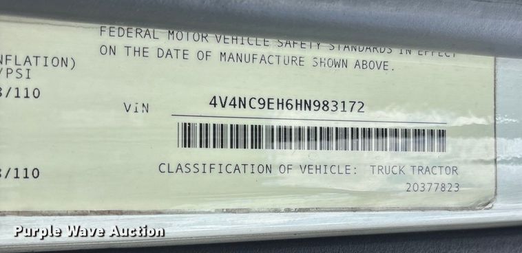 image for item YA0856 2017 Volvo VNL semi truck