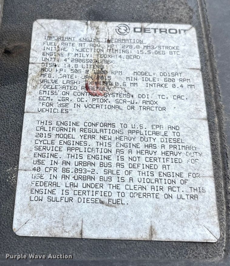 image for item YA0988 2016 Freighliner Cascadia 125 semi truck