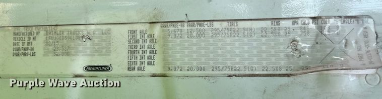 image for item YA0988 2016 Freighliner Cascadia 125 semi truck