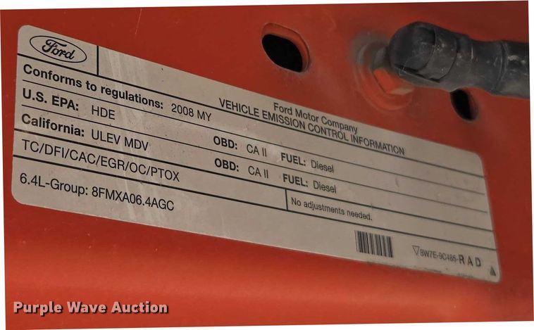 image for item DE2211 2008 Ford F250 Super Duty Crew Cab utility bed pickup truck