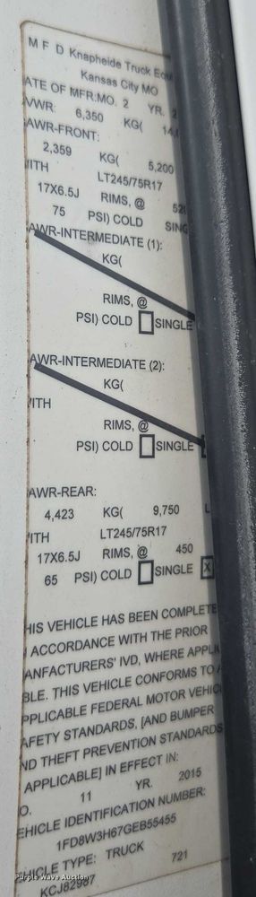 image for item DE2212 2016 Ford F350 Super Duty Crew Cab utility bed pickup truck