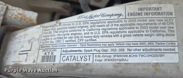 image for item DE2214 2003 Ford F450 Super Duty flatbed truck