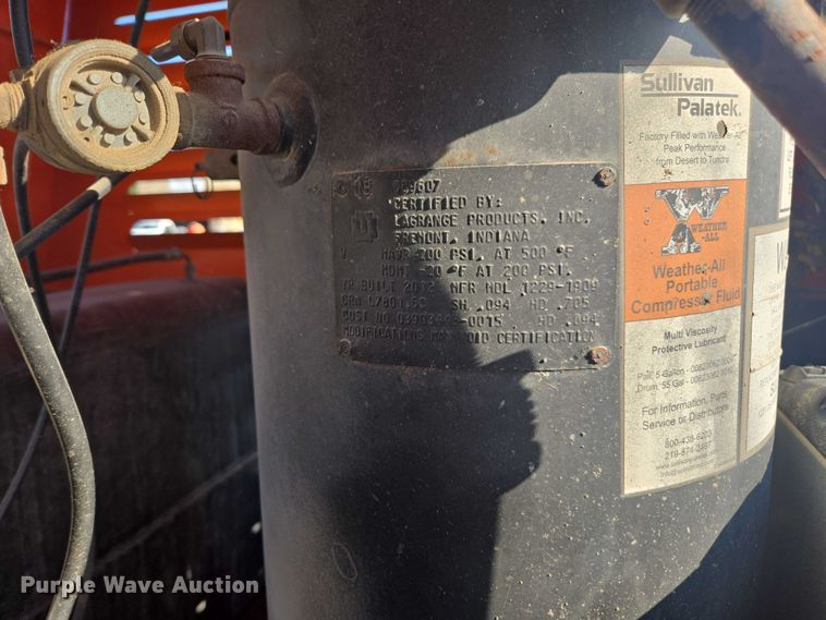 image for item DE2225 2012 Sullivan Palatek D0185PJD air compressor