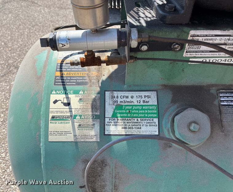 image for item DE2251 Speedaire WW-296 air compressor