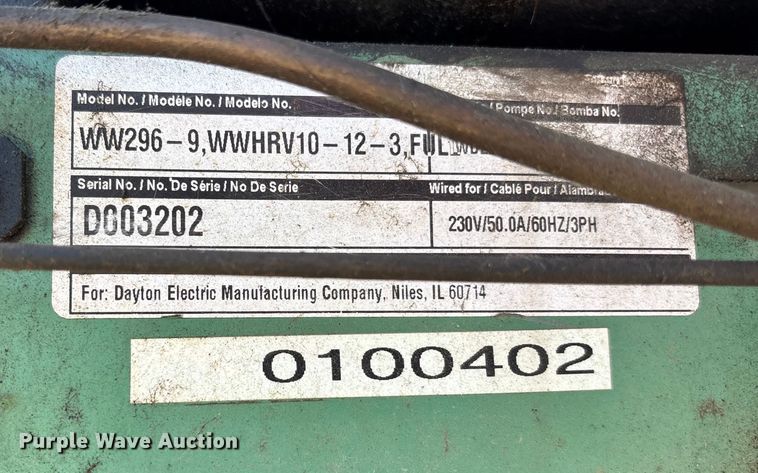 image for item DE2251 Speedaire WW-296 air compressor