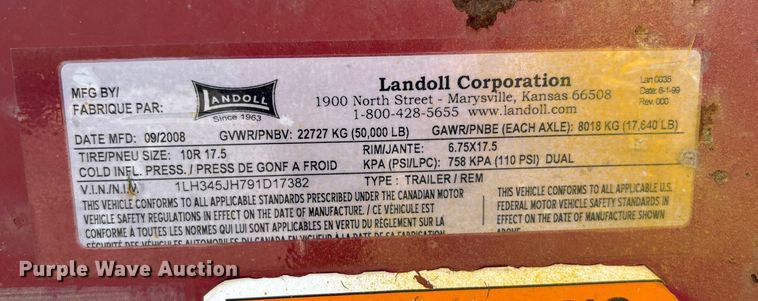 image for item DE2253 2009 Landoll tilt deck equipment trailer
