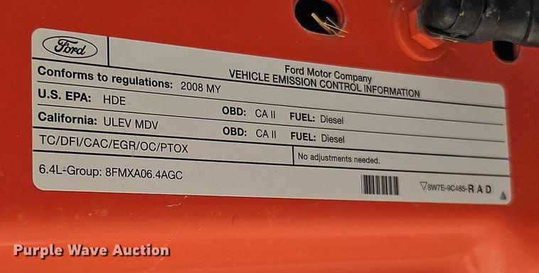 image for item DY8147 2008 Ford F250 Super Duty utility bed pickup truck