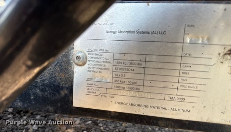 image for item DY8157 2014 Energy Absorption Systems crash attenuator trailer