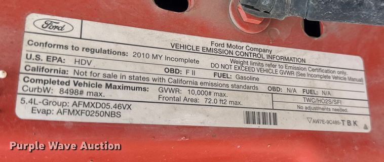 image for item DY8165 2010 Ford F250 Super Duty utility bed pickup truck