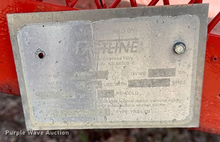 image for item DY8170 2002 Fastline utility trailer