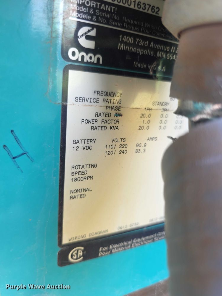 image for item DZ6322 Onan CSG-649I-6005-A generator