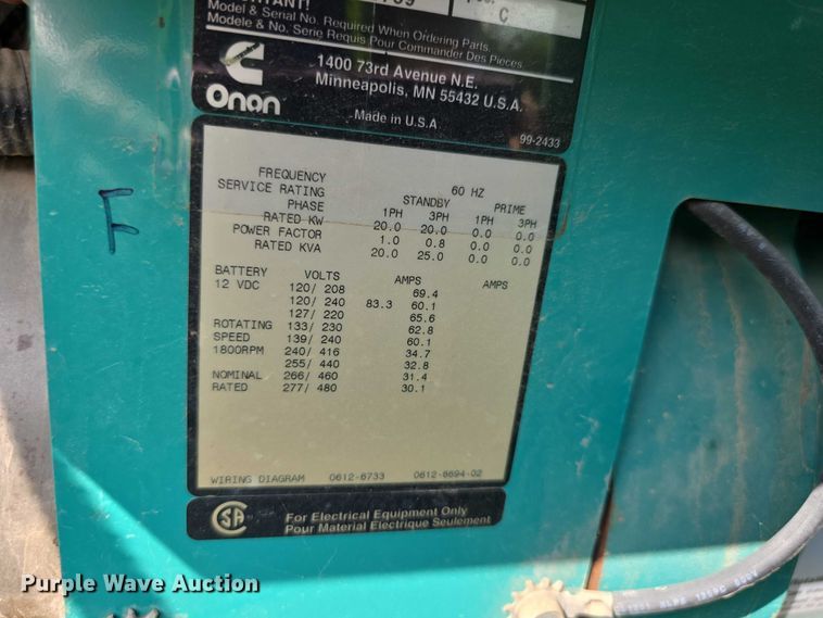 image for item DZ6324 Onan CSG-649I-6005-A generator