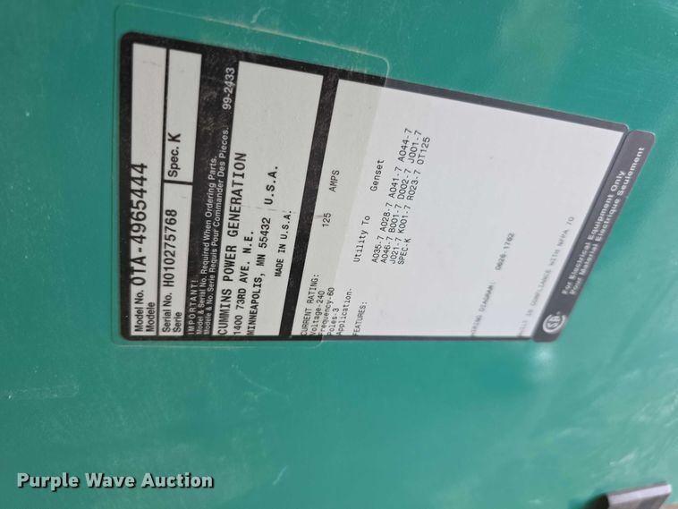 image for item DZ6326 Onan CSG-649I-6005-A generator