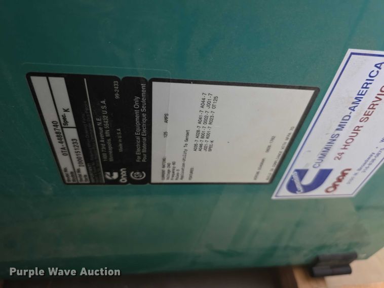 image for item DZ6327 Onan CSG-649I-6005-A generator