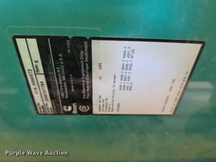 image for item DZ6328 Onan CSG-649I-6005-A generator