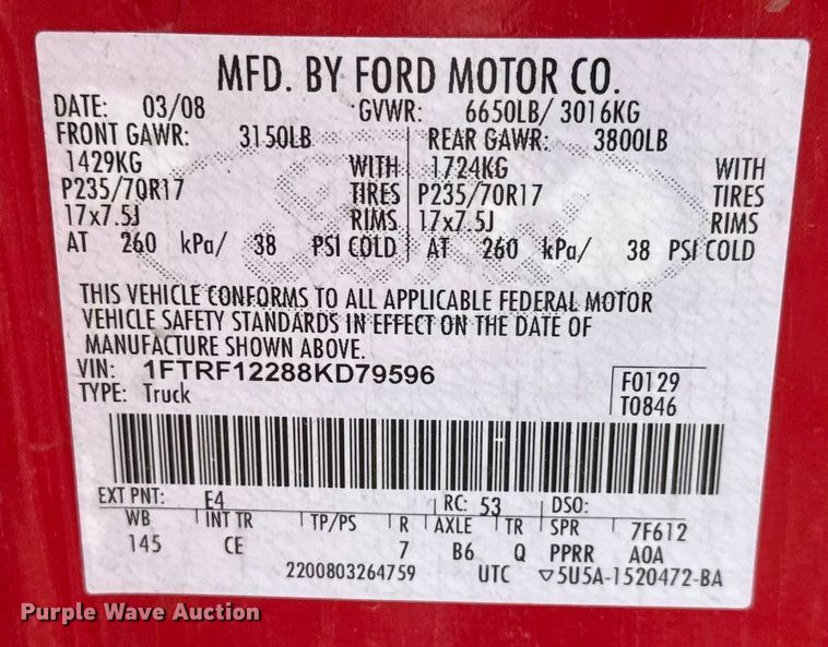 image for item EM8102 2008 Ford F150 pickup truck
