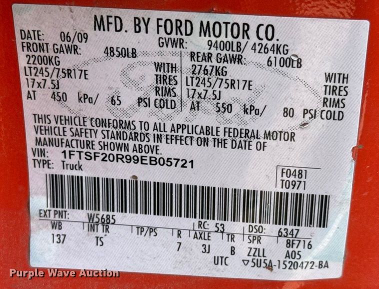 image for item EM8105 2009 Ford F250 Super Duty utility bed pickup truck