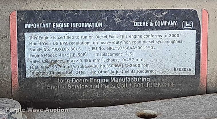 image for item EM8118 2000 Sullivan D017506JDB air compressor