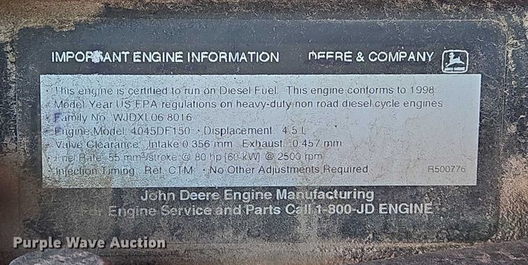 image for item EM8119 1999 Atlas Corp XAS90 air compressor